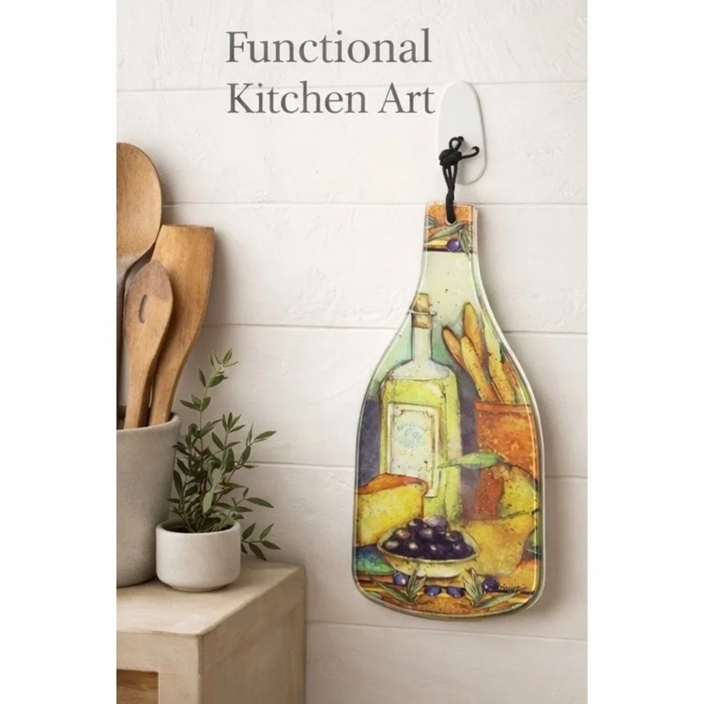 Vintage Glass‎ Cutting Board Tuscan Kitchen Decor Wall Hanging Serving Board 12